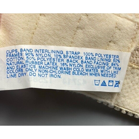 Playtex 18 Hour Bra 36B Beige No Wire Full Coverage Wide Straps Wireless 4693 - Picture 10 of 10